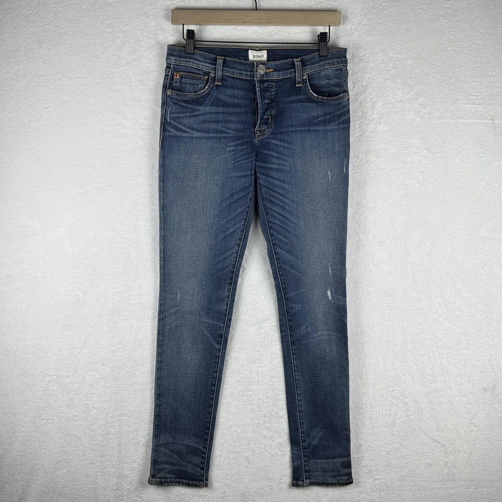 Hudson Jeans Womens 25 Blue Skinny Button Fly Stretch Denim Medium Wash Mid Rise